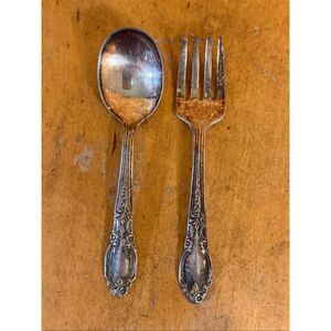 Baby Fork Spoon Set Enchantment Londontown 1881 Rogers/Oneida (7236)